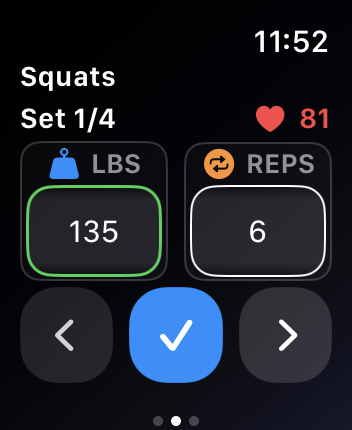 IronStack on Apple Watch — log sets and reps from your wrist